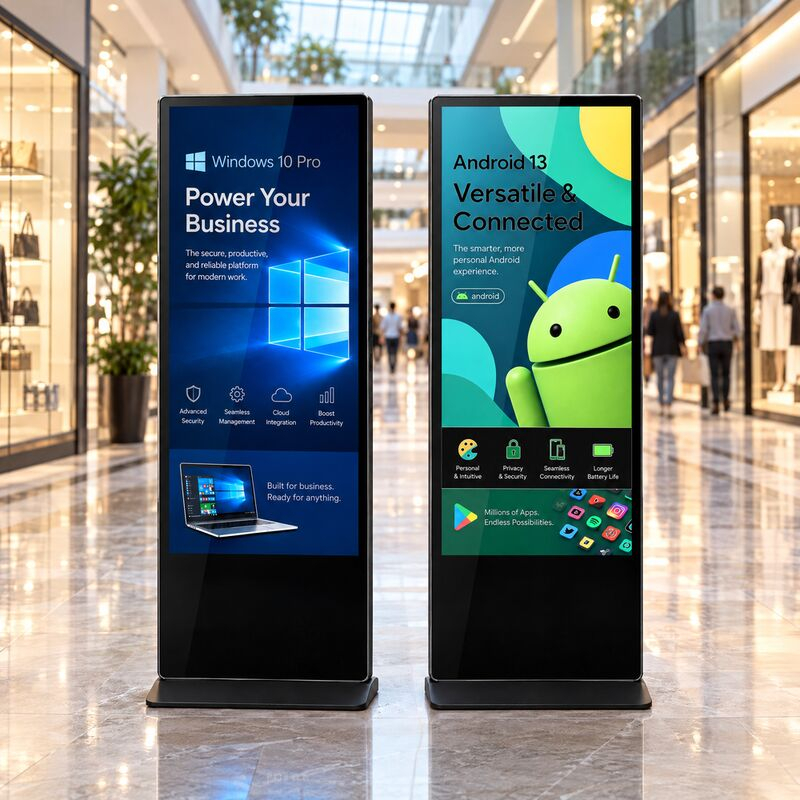 Totens digitais com Windows ou Android em shopping