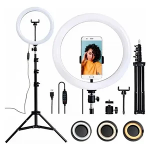 Tripé Pedestal 2 Metros + Suporte De Celular + Ball Head + Ring Light
