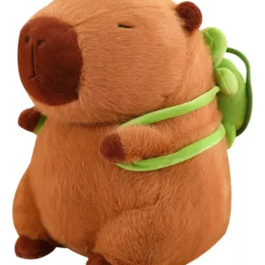 Brinquedo Capivara Mochila De Tartaruga M | Fofa | Pelúcia Cor Marrom Brinquedo Criativo