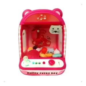 Mini Máquina De Pegar Ursinhos De Pelúcia Musical Luz Pink