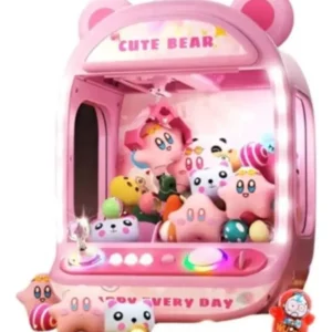 Mini Máquina De Pegar Ursinhos De Pelúcia Musical Luz Rosa