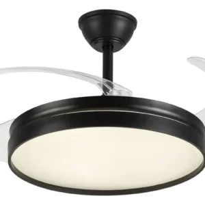 Ventilador De Teto Full Retrátil Com Led E Controle 96w Cor Preto