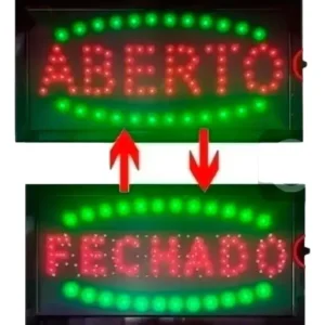 Placa Letreiro Painel Luminoso Led Aberto/fechado 2em 1 220v