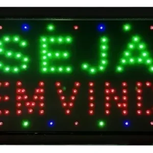 Placa Painel Letreiro Led Luminoso Seja Bem Vindo -110volts
