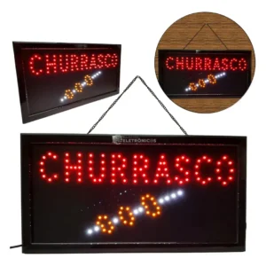 Painel De Led Letreiro Luminoso Placa Churrasco 110v