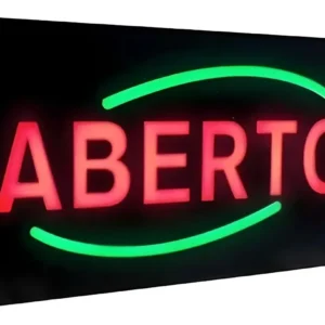 Placa Painel Letreiro Led Luminoso Aberto - Bivolt