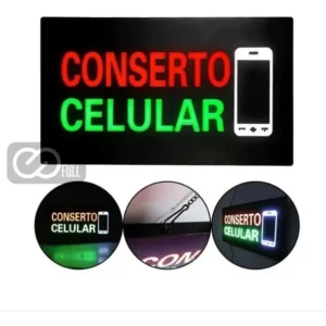 Placa Painel Led Luminoso Conserto Celular Piscando Bivolt