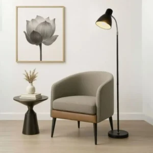 Luminaria De Chão Abajur Articulada Flexivel Pedestal Piso Cor Preto
