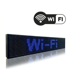 Painel De Led Letreiro 1m X 20cm Azul Prova D'água Alto Brilho