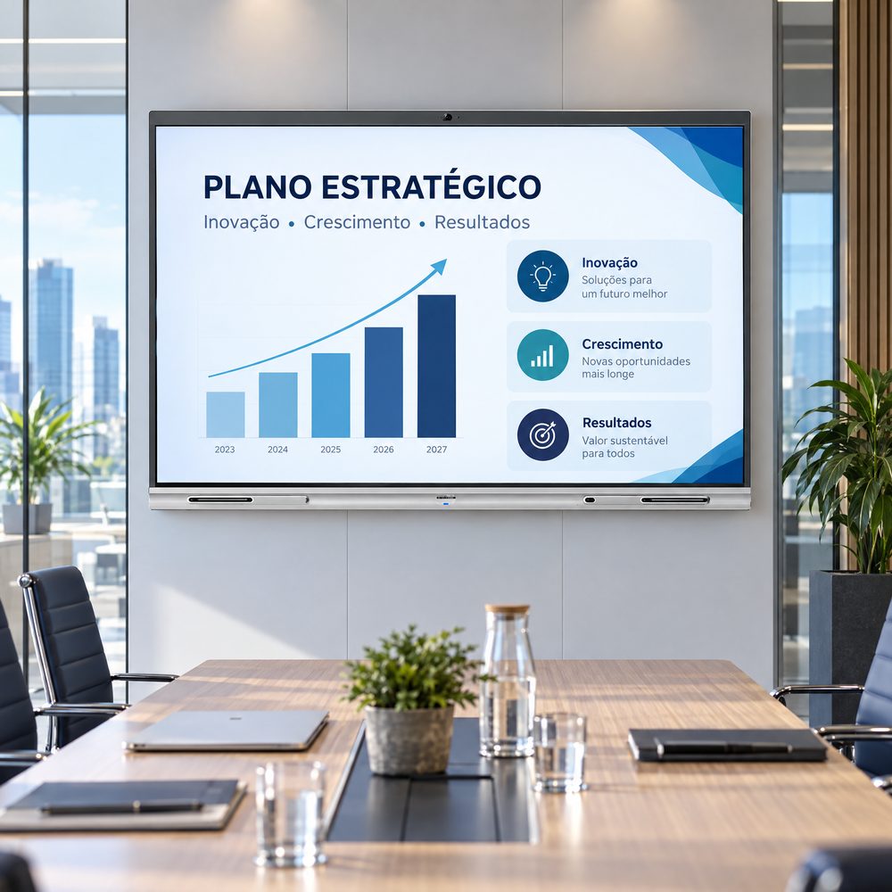 Tela Interativa Painel Touch 65 Hikvision 4k Bluetooth Wifi